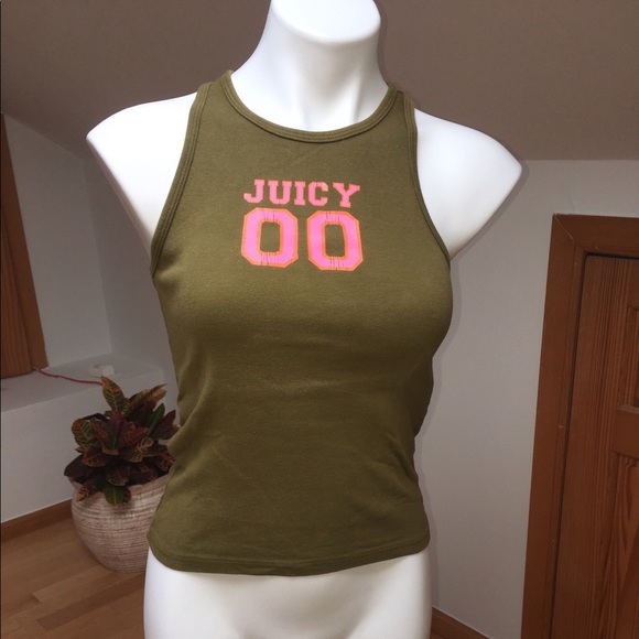 Juicy Couture Tops - Juicy couture race back olive tank 🔥